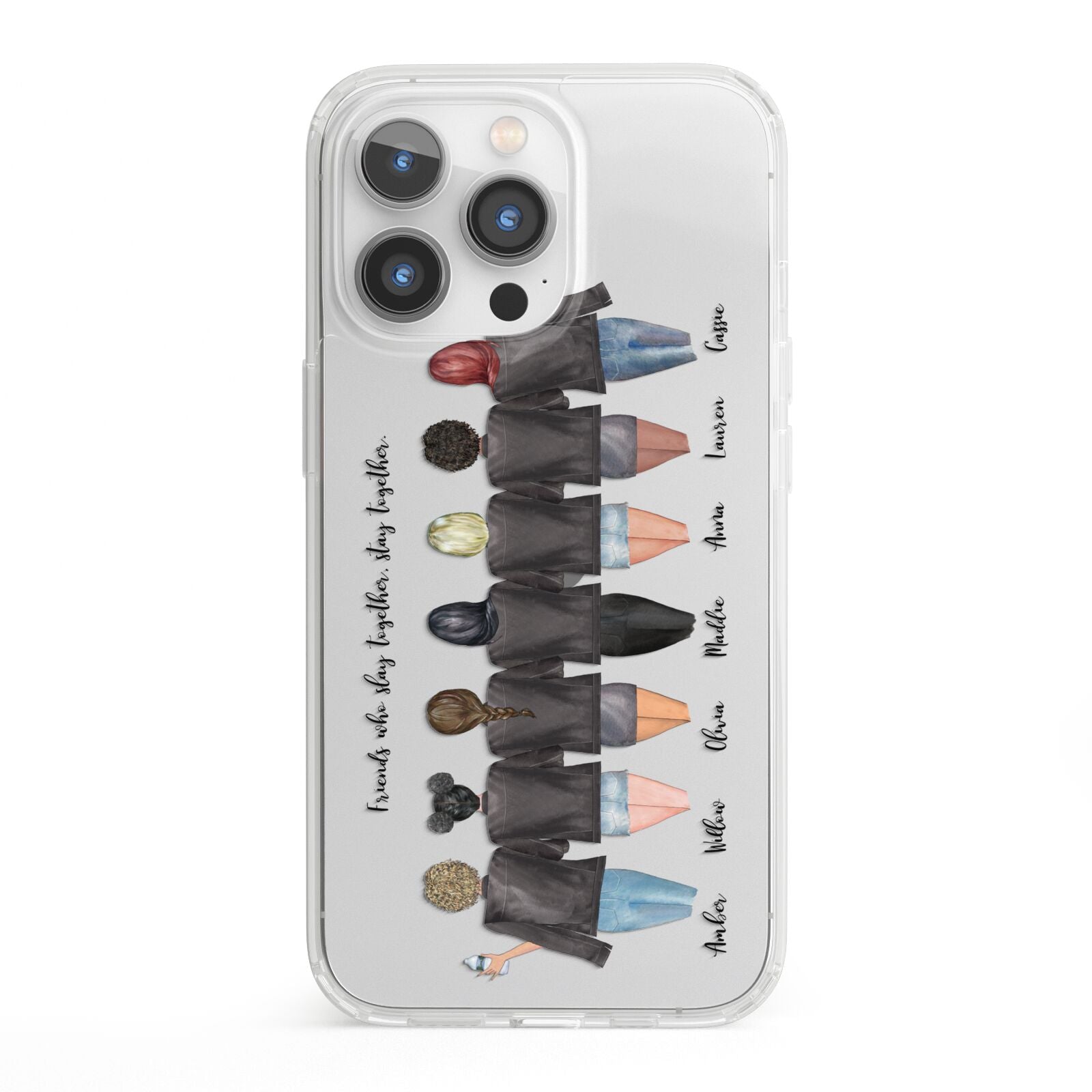 7 Best Friends with Names iPhone 13 Pro Clear Bumper Case