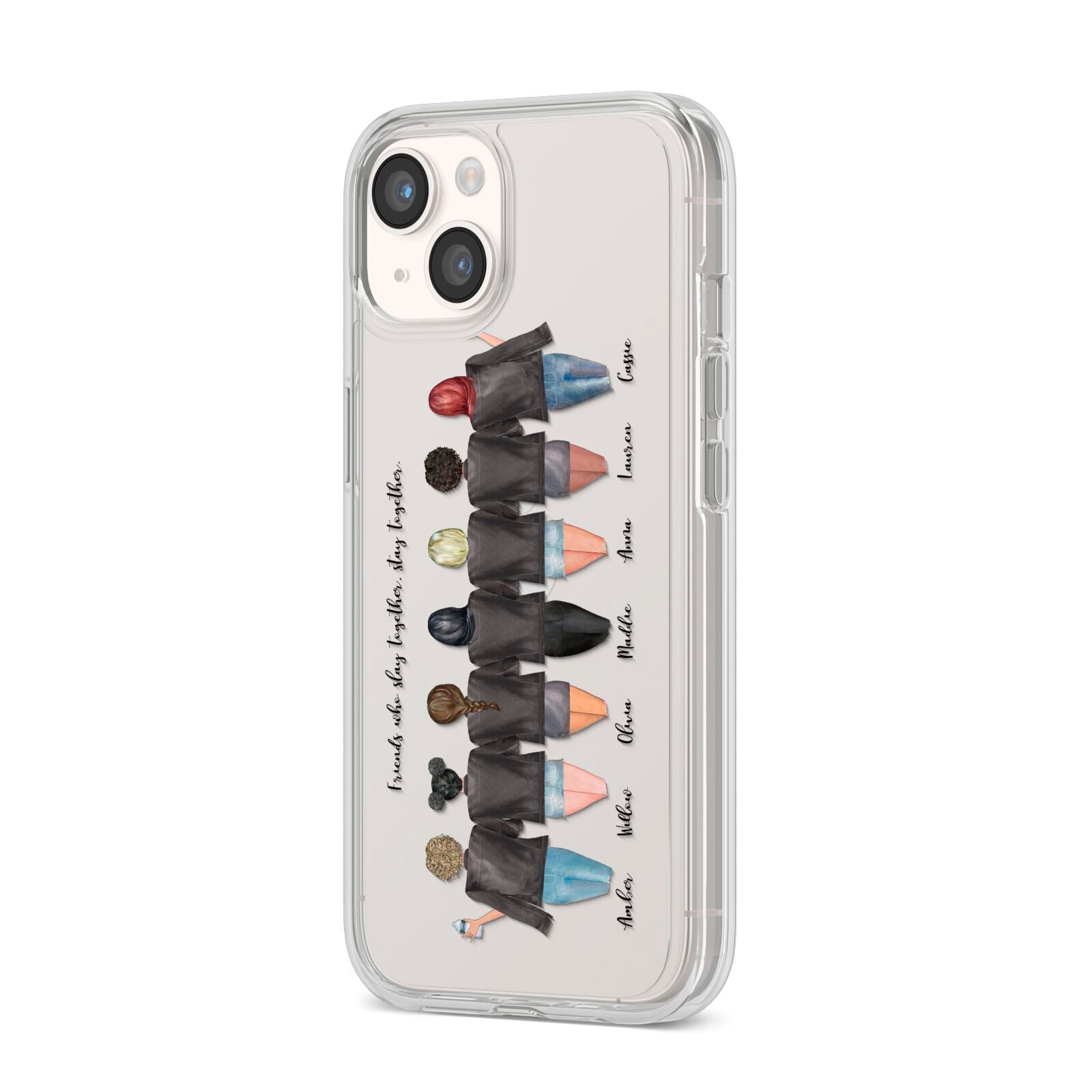 7 Best Friends with Names iPhone 14 Clear Tough Case Starlight Angled Image