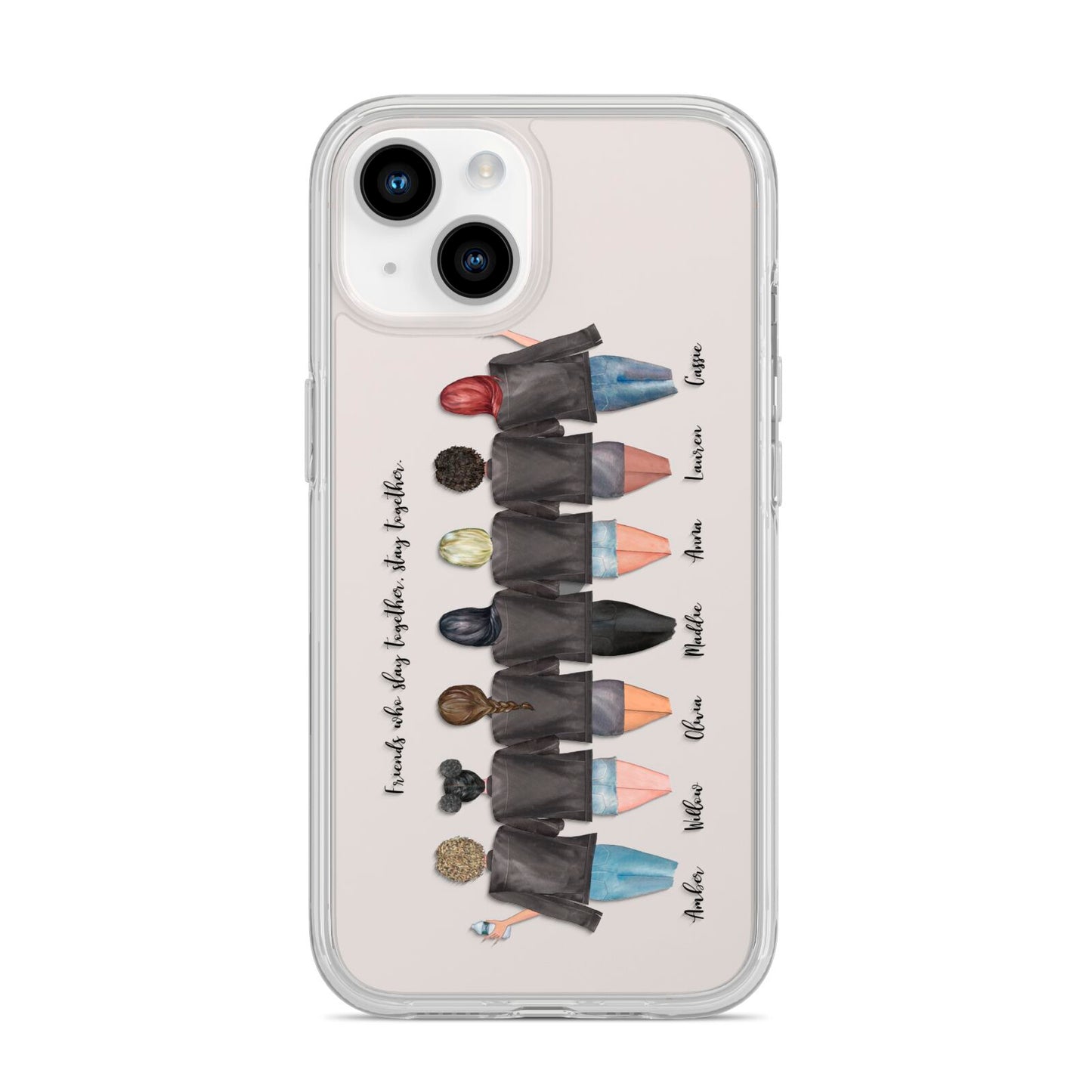 7 Best Friends with Names iPhone 14 Clear Tough Case Starlight