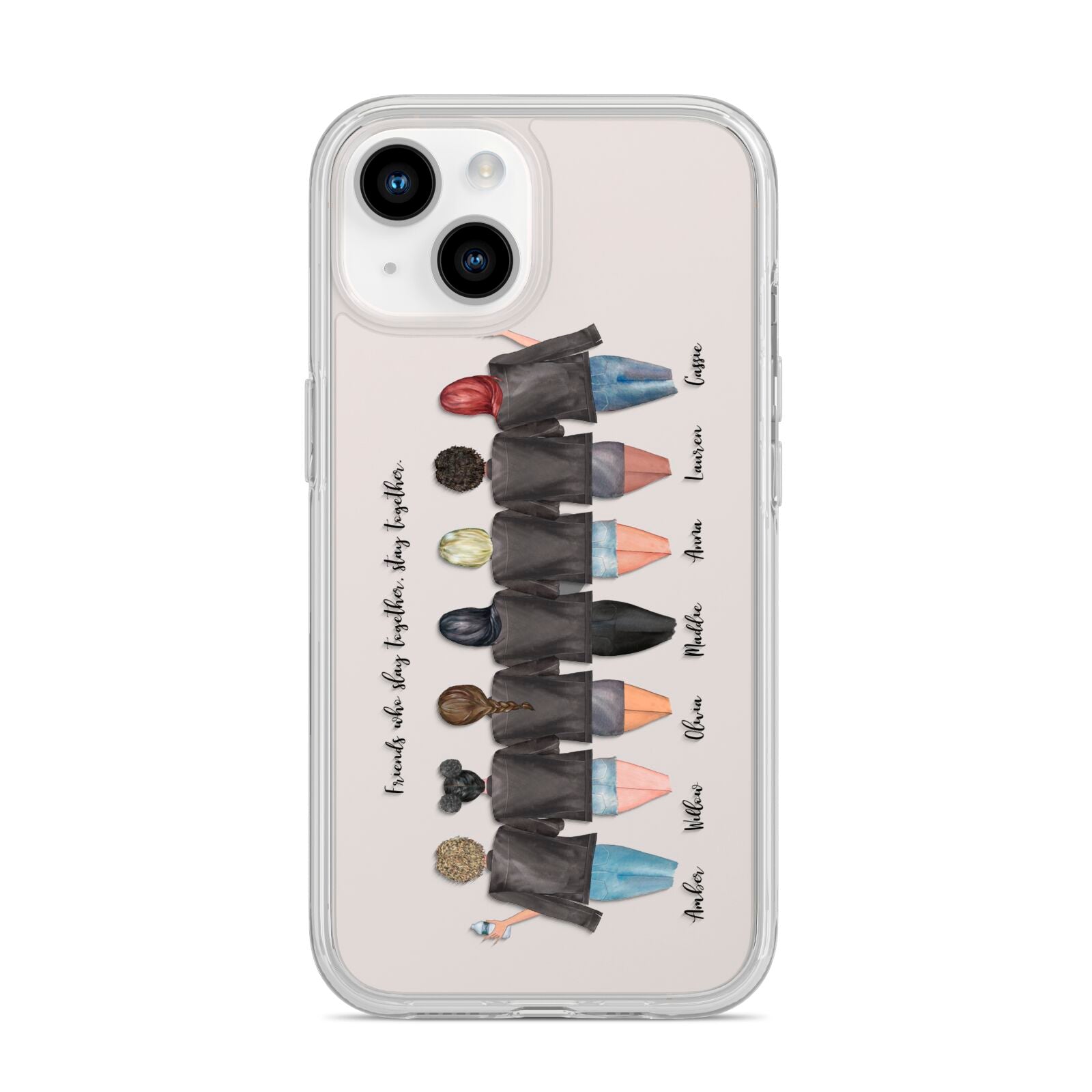 7 Best Friends with Names iPhone 14 Clear Tough Case Starlight