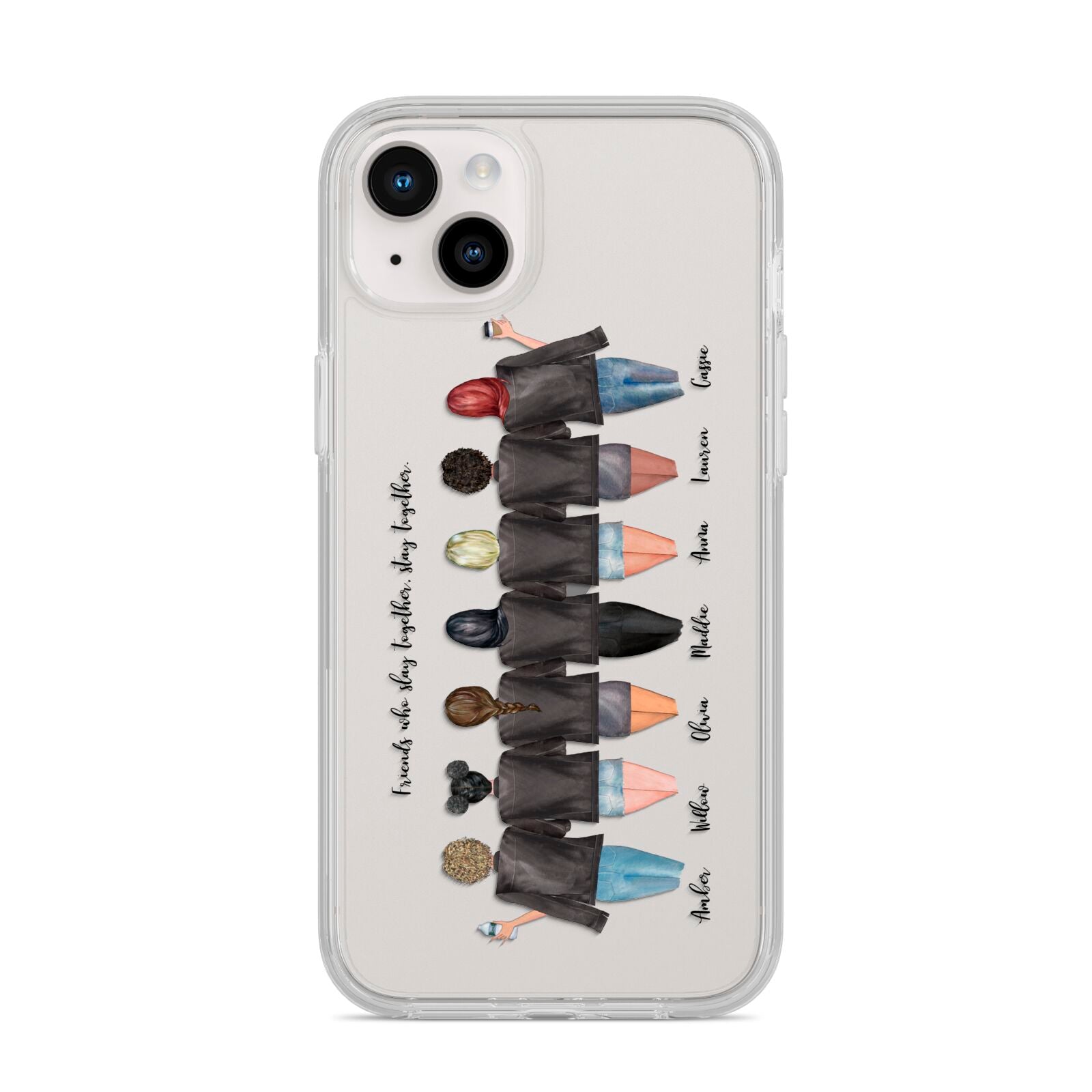 7 Best Friends with Names iPhone 14 Plus Clear Tough Case Starlight
