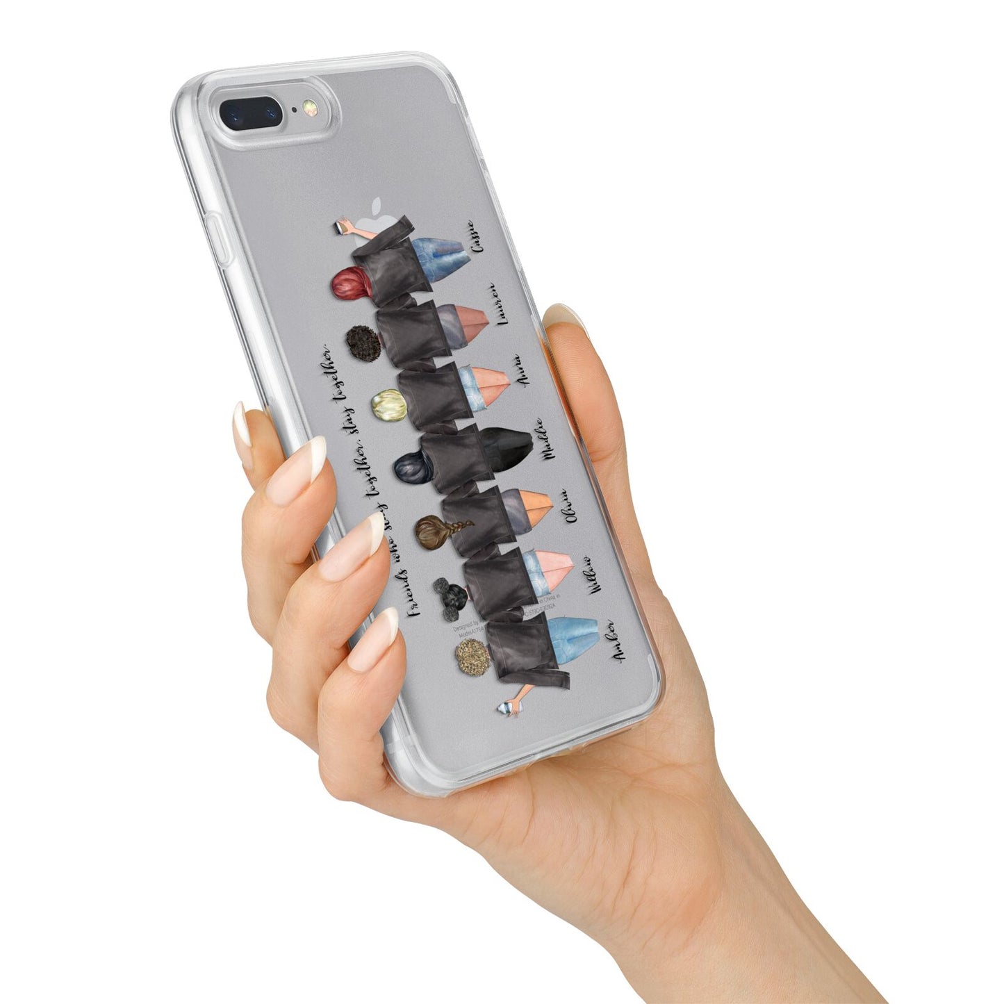 7 Best Friends with Names iPhone 7 Plus Bumper Case on Silver iPhone Alternative Image