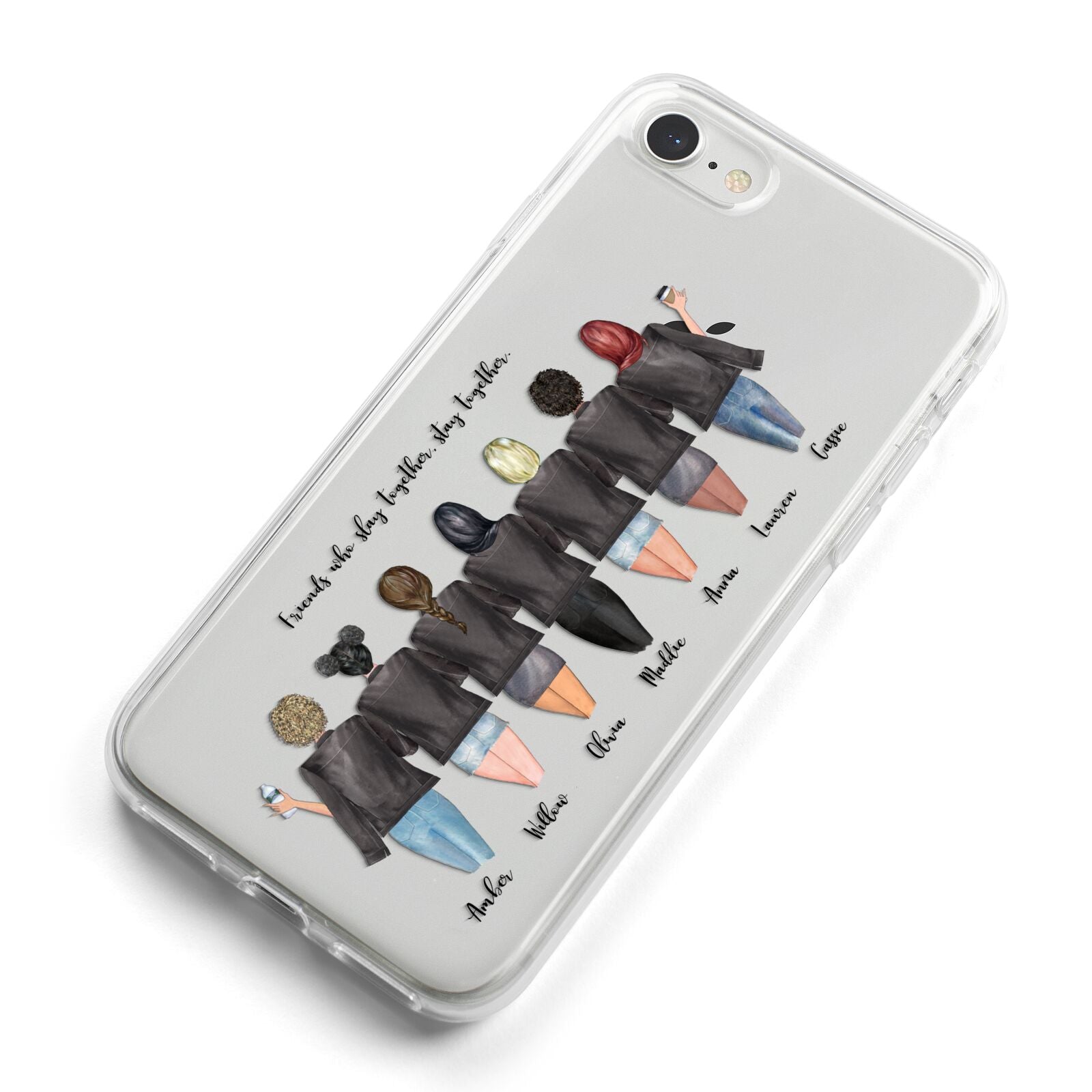7 Best Friends with Names iPhone 8 Bumper Case on Silver iPhone Alternative Image
