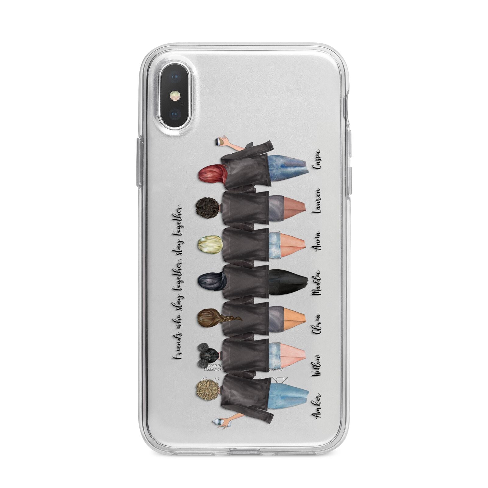 7 Best Friends with Names iPhone X Bumper Case on Silver iPhone Alternative Image 1