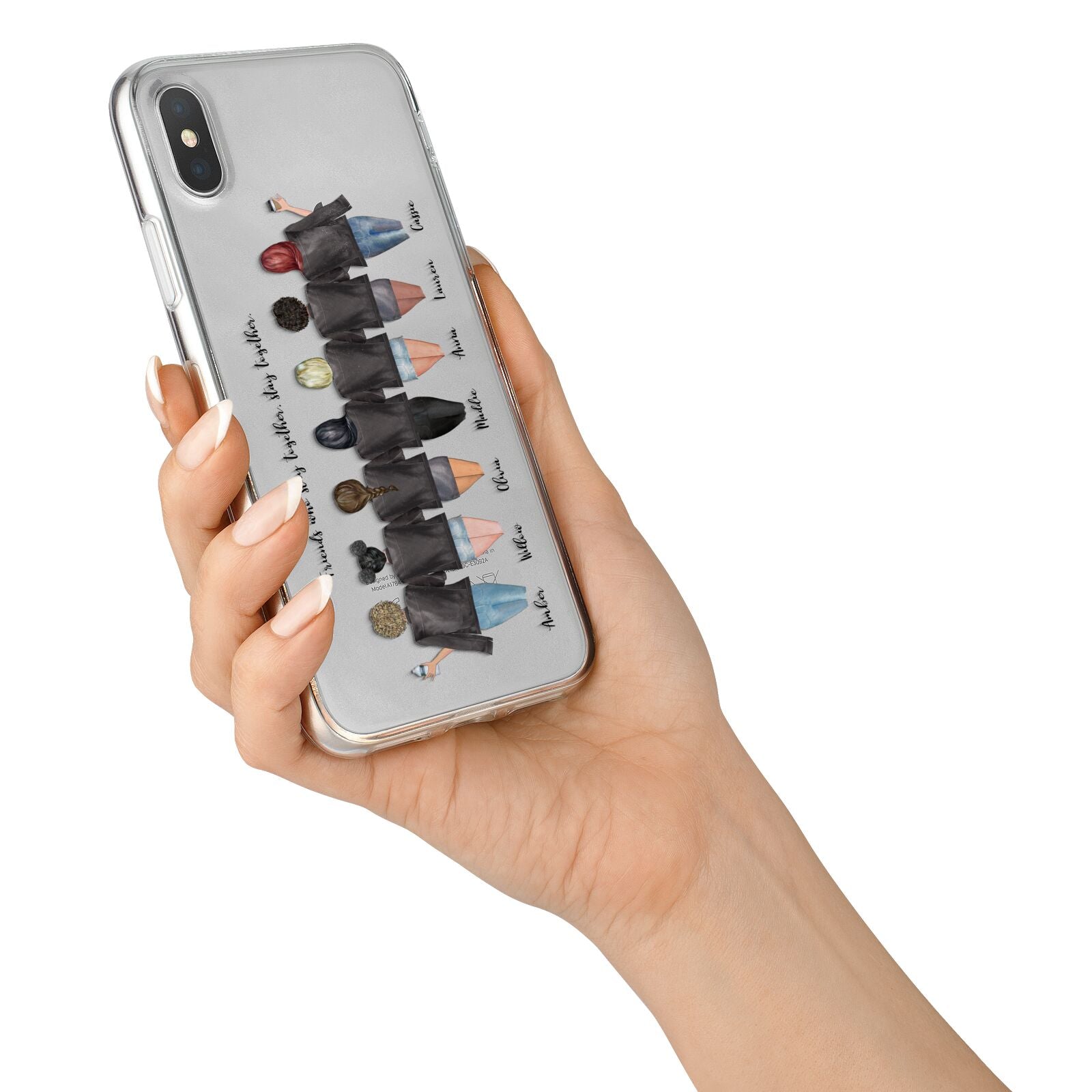 7 Best Friends with Names iPhone X Bumper Case on Silver iPhone Alternative Image 2
