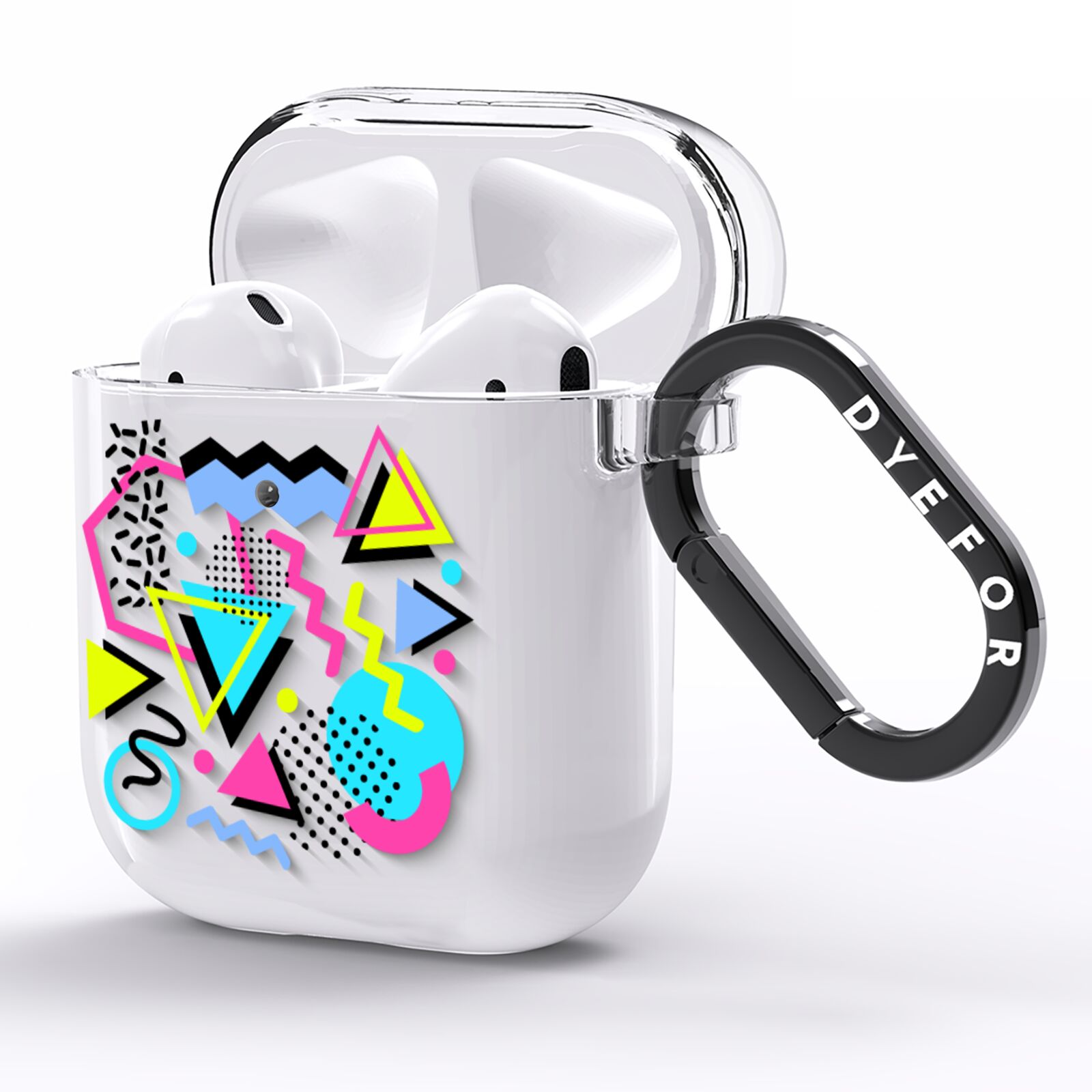 80s Retro AirPods Clear Case Side Image