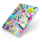 Clear 80s Retro Apple iPad Case on Silver iPad Side View
