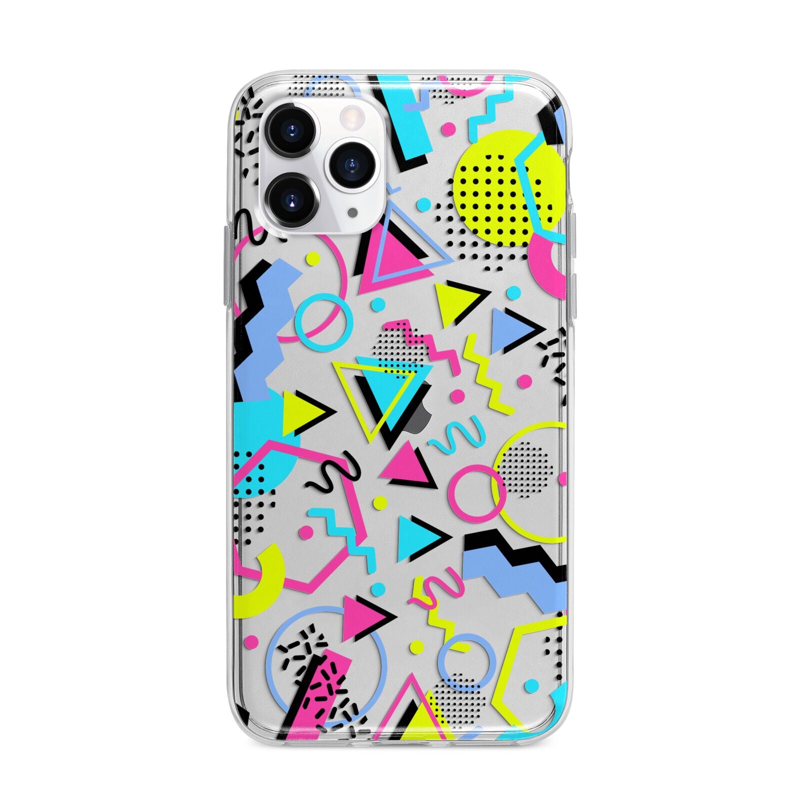 80s Retro Apple iPhone 11 Pro Max in Silver with Bumper Case