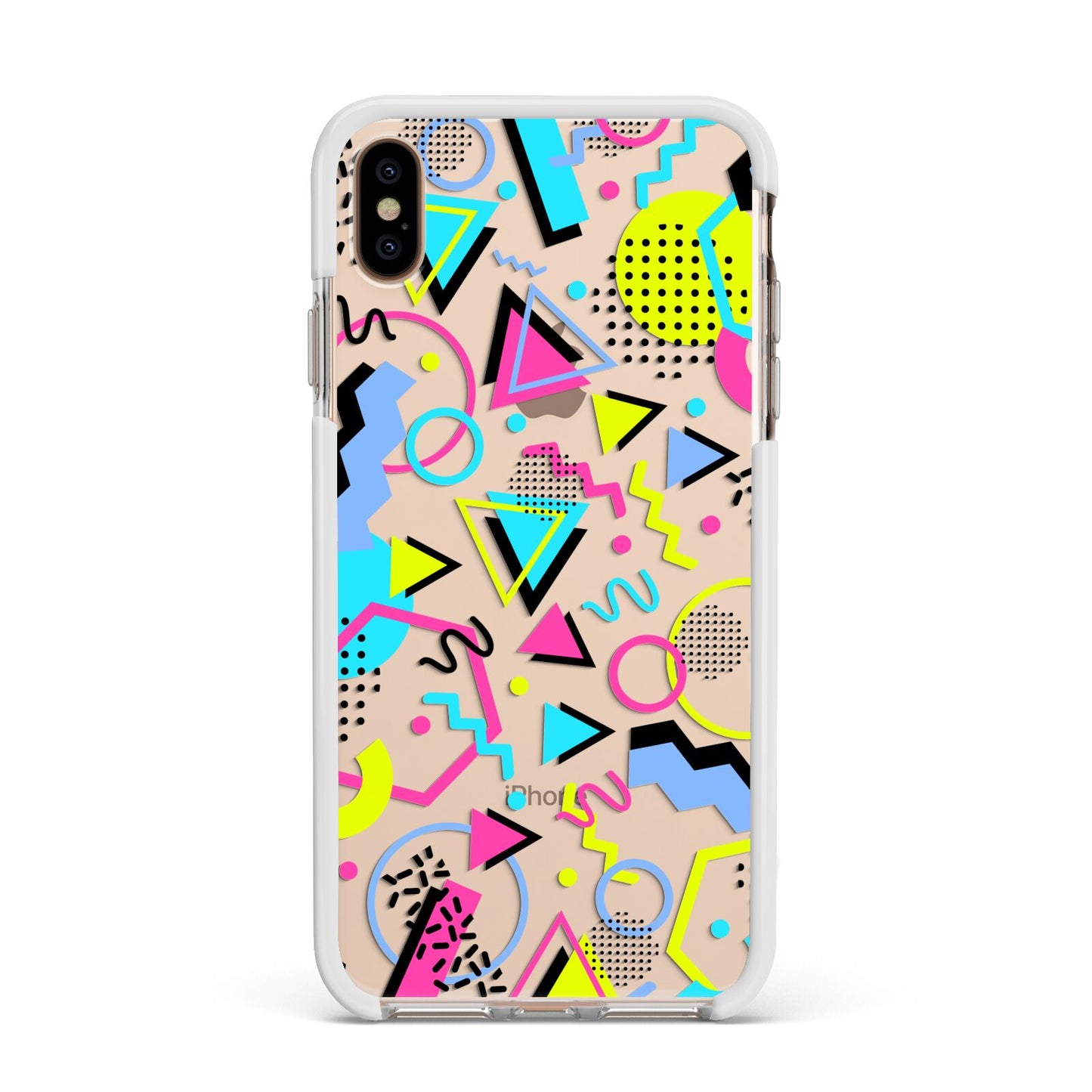 80s Retro Apple iPhone Xs Max Impact Case White Edge on Gold Phone