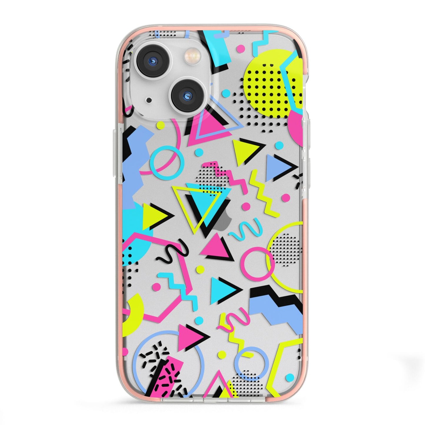 80s Retro iPhone 13 Mini TPU Impact Case with Pink Edges