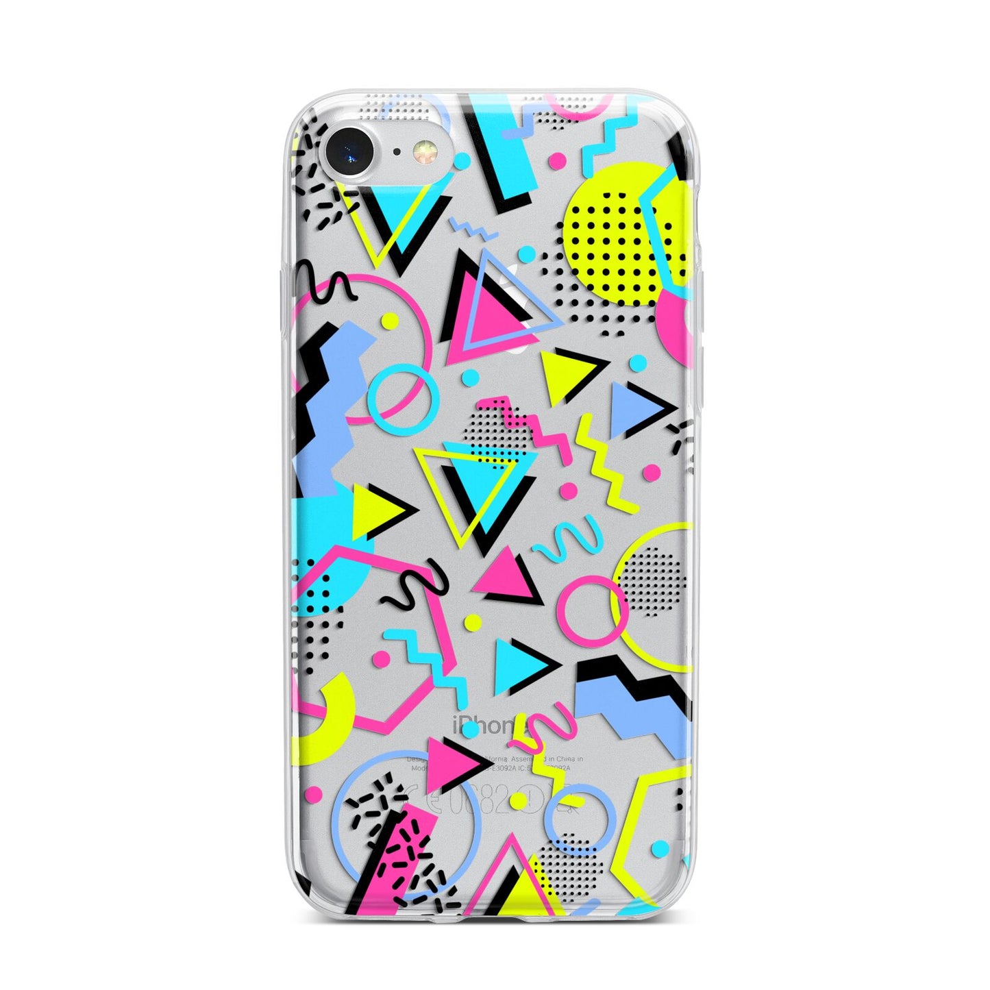 80s Retro iPhone 7 Bumper Case on Silver iPhone