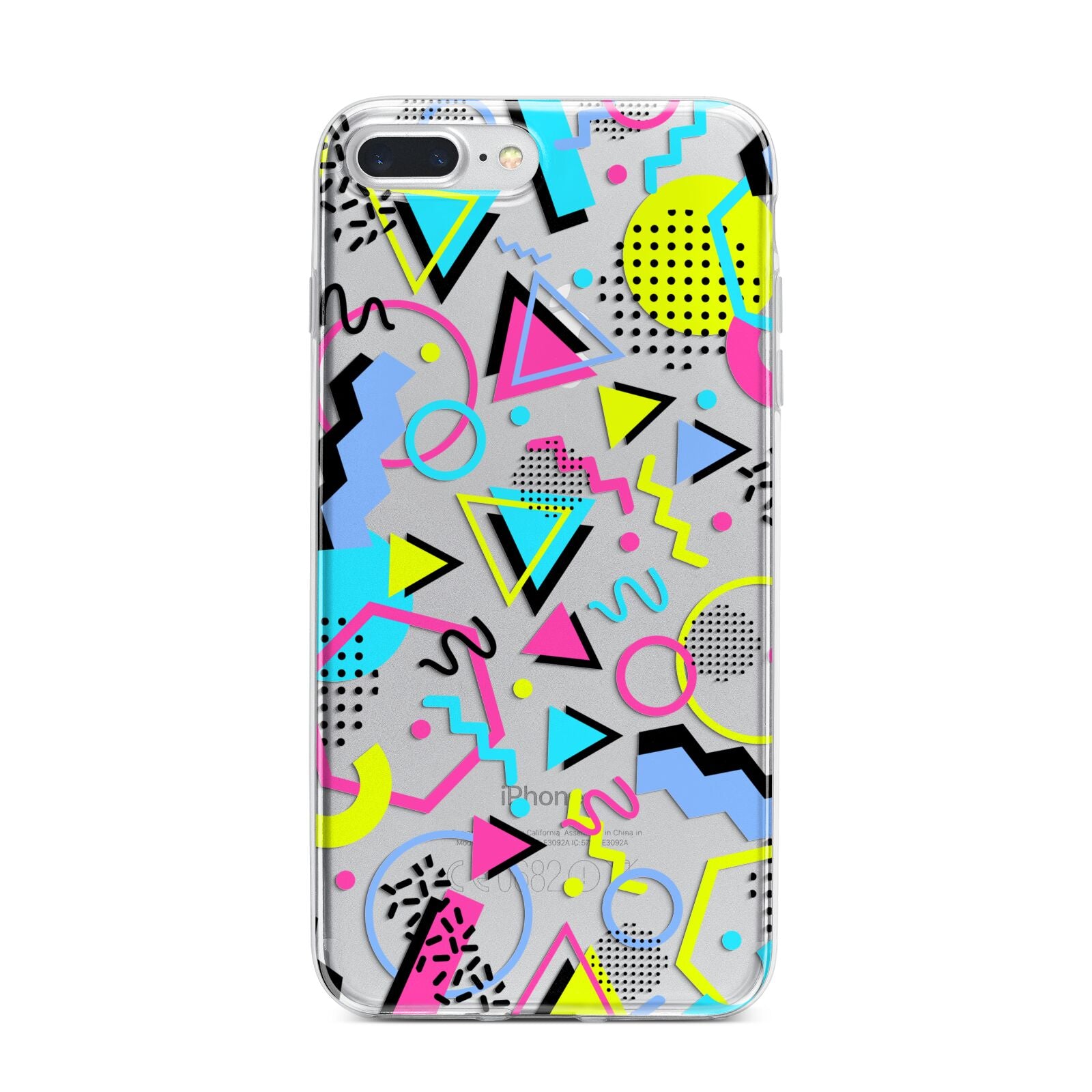 80s Retro iPhone 7 Plus Bumper Case on Silver iPhone