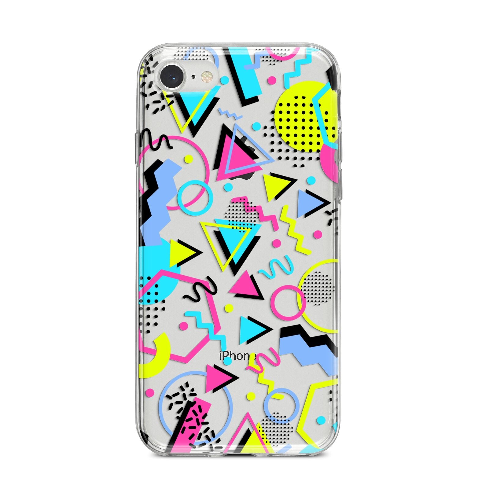 80s Retro iPhone 8 Bumper Case on Silver iPhone