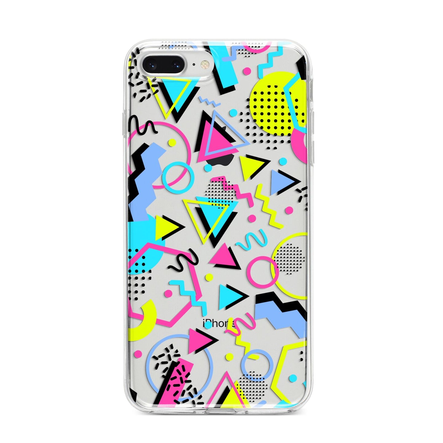 80s Retro iPhone 8 Plus Bumper Case on Silver iPhone