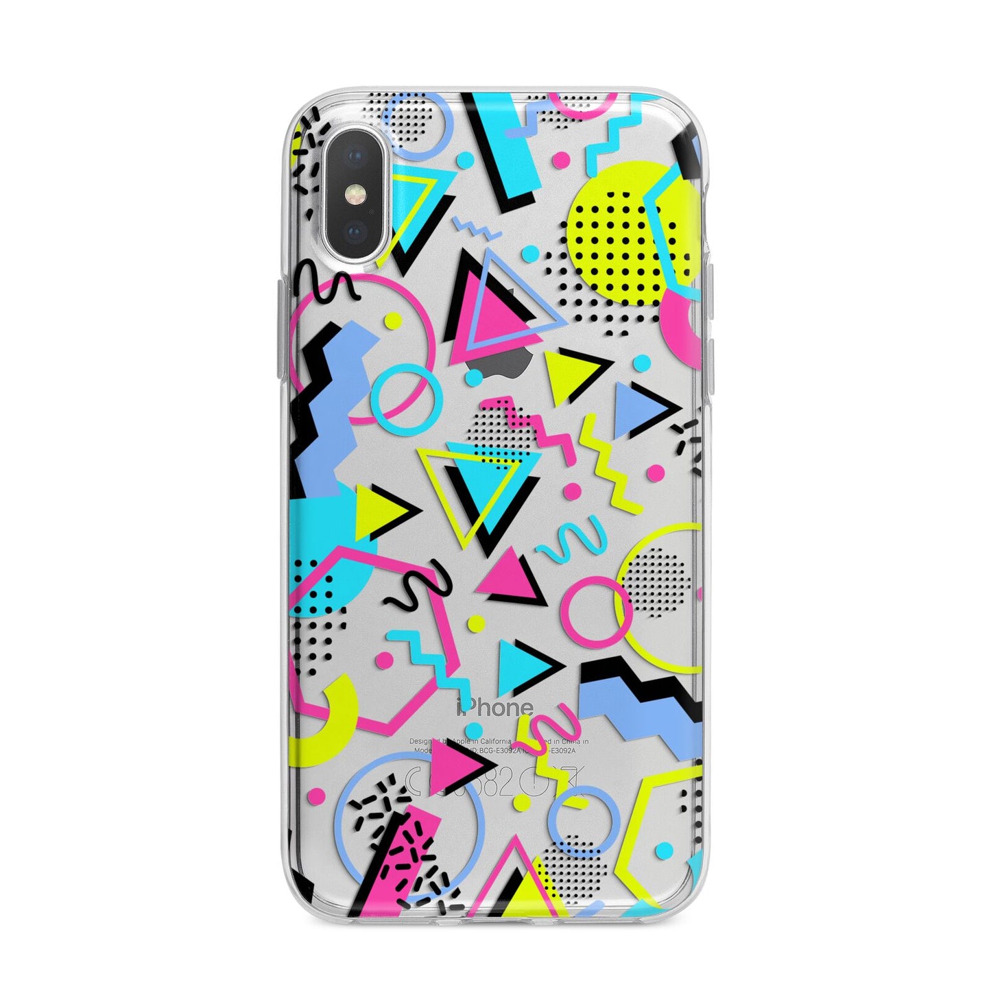 80s Retro iPhone X Bumper Case on Silver iPhone Alternative Image 1