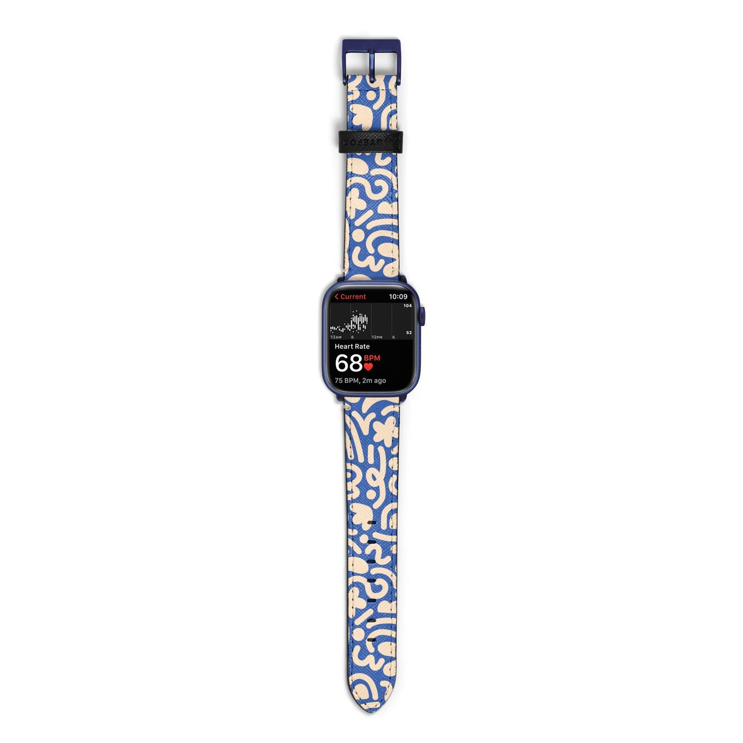 Abstract Apple Watch Strap Size 38mm with Blue Hardware
