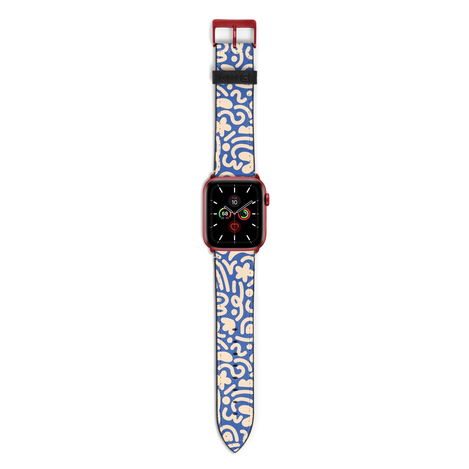 Abstract Apple Watch Strap with Red Hardware