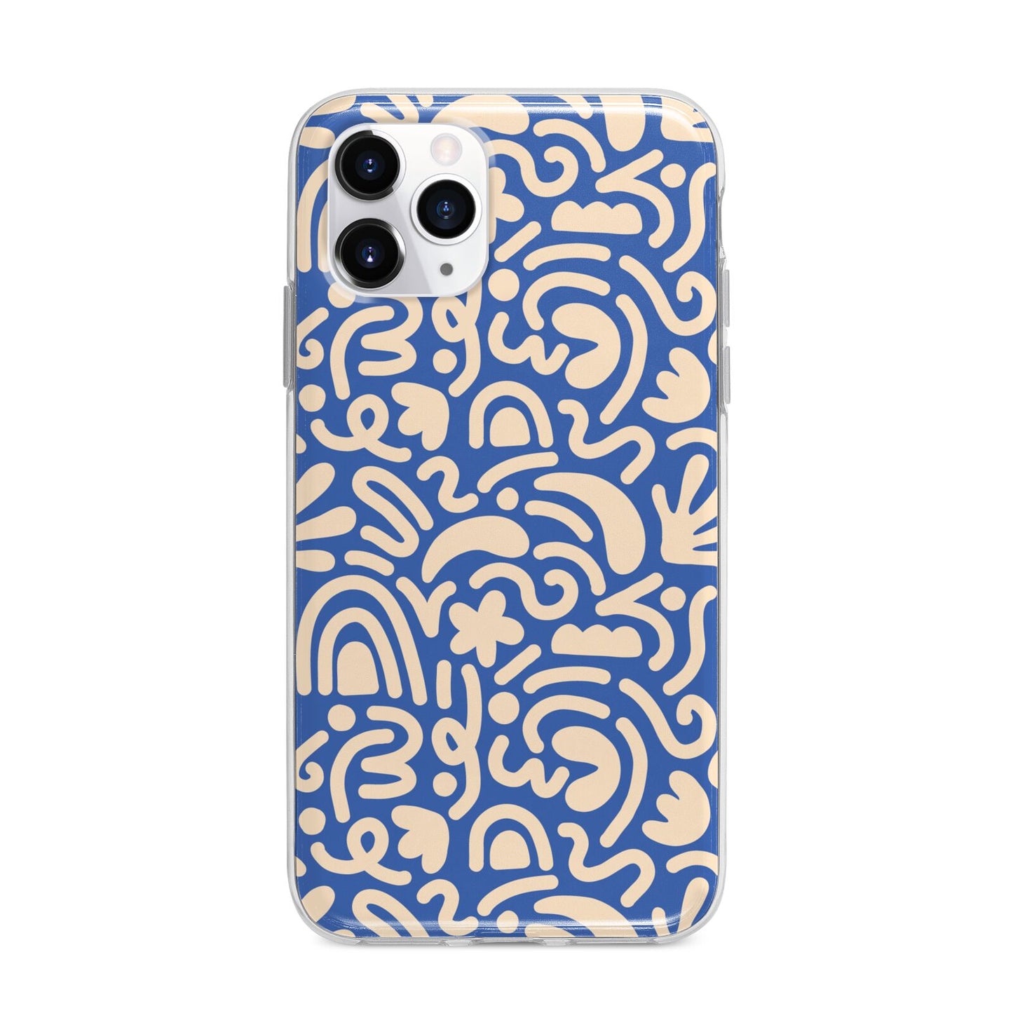 Abstract Apple iPhone 11 Pro in Silver with Bumper Case