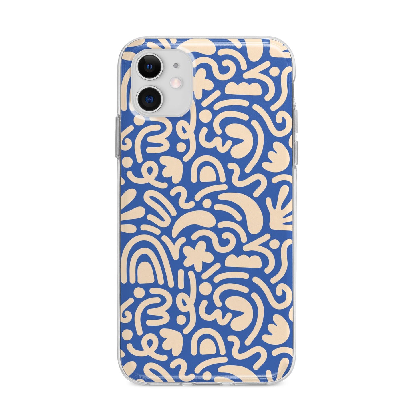 Abstract Apple iPhone 11 in White with Bumper Case