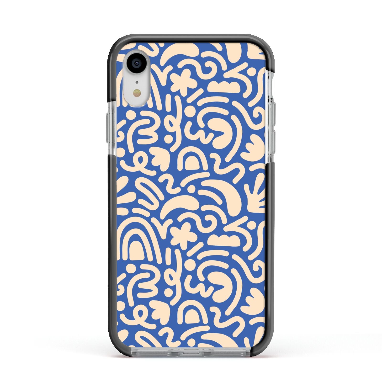 Abstract Apple iPhone XR Impact Case Black Edge on Silver Phone