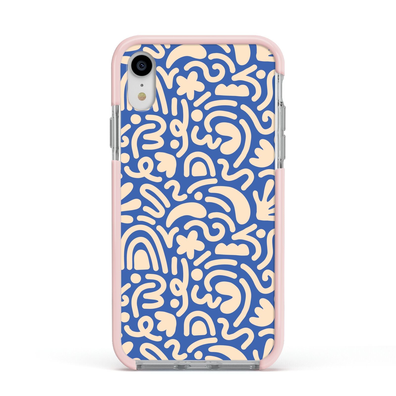 Abstract Apple iPhone XR Impact Case Pink Edge on Silver Phone