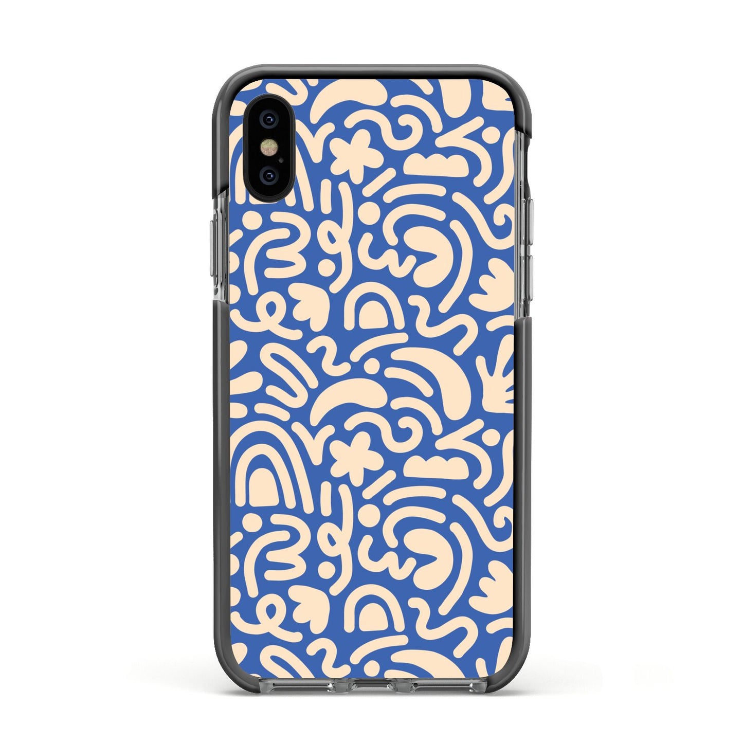 Abstract Apple iPhone Xs Impact Case Black Edge on Black Phone