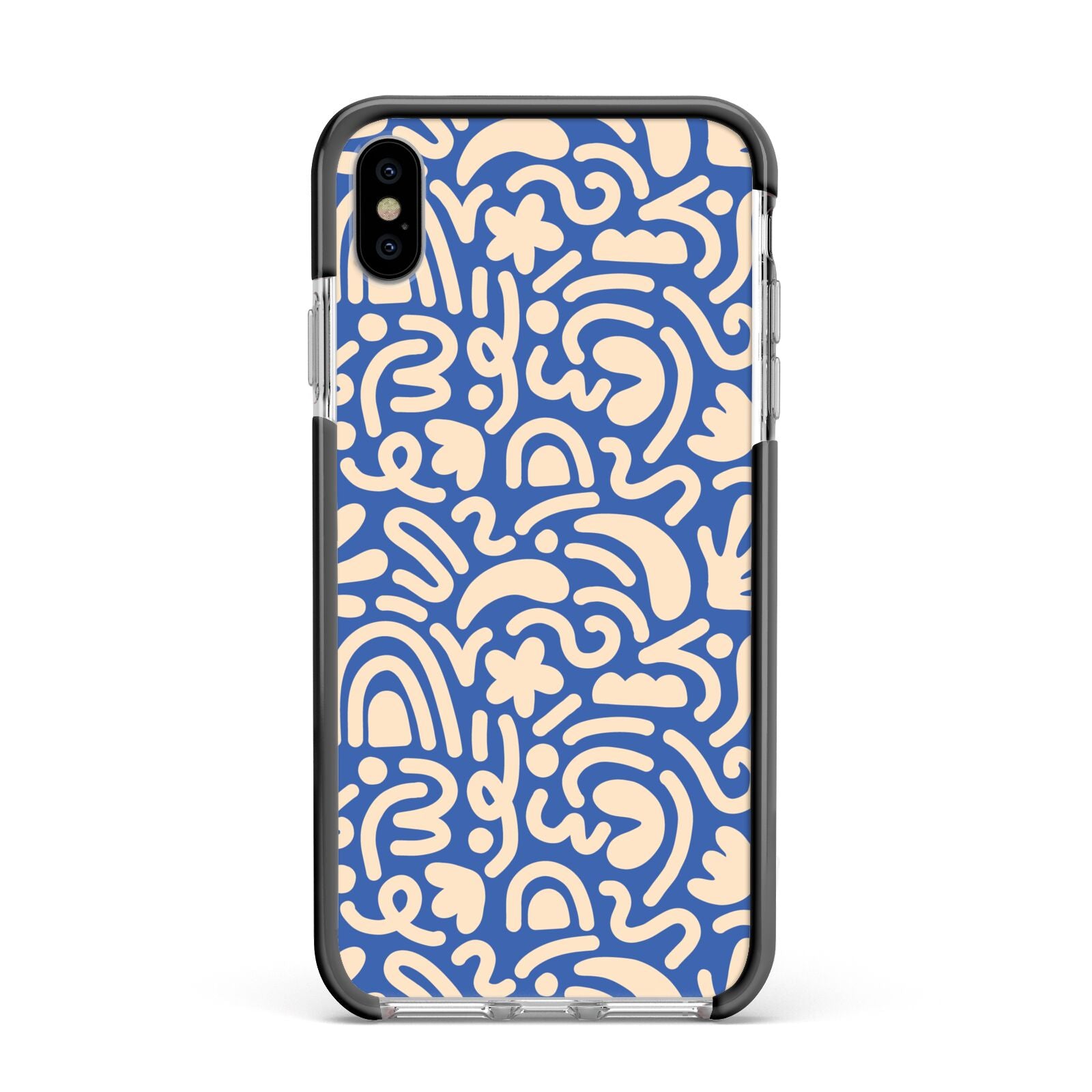 Abstract Apple iPhone Xs Max Impact Case Black Edge on Silver Phone