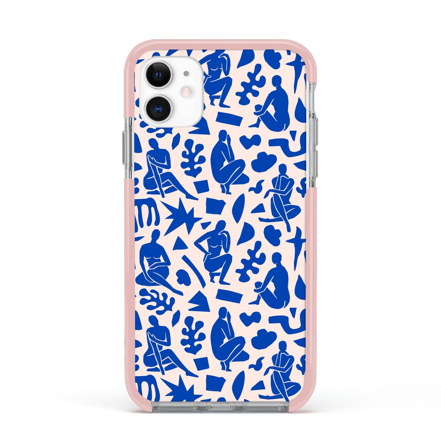 Abstract Art Apple iPhone 11 in White with Pink Impact Case