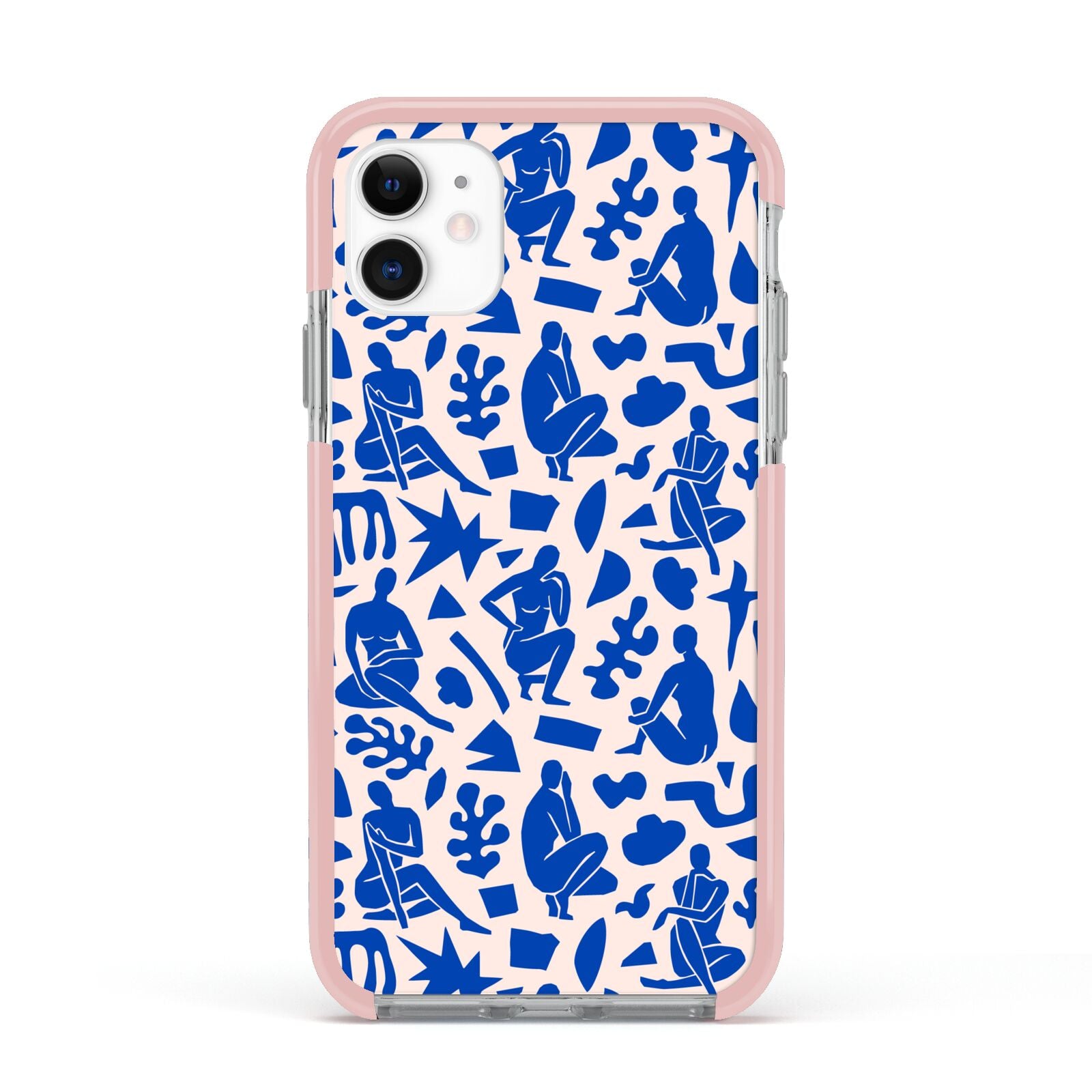 Abstract Art Apple iPhone 11 in White with Pink Impact Case