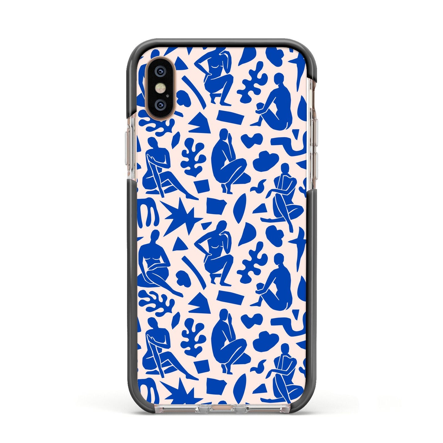 Abstract Art Apple iPhone Xs Impact Case Black Edge on Gold Phone