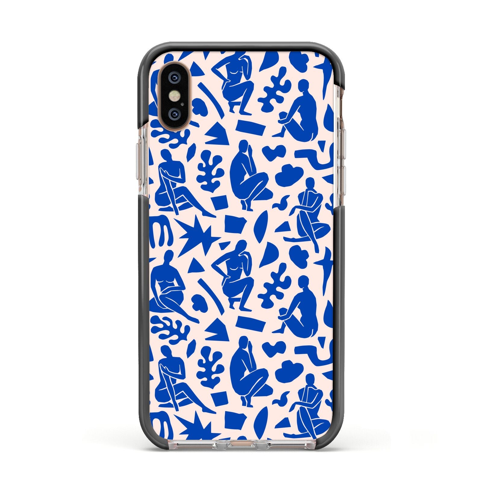 Abstract Art Apple iPhone Xs Impact Case Black Edge on Gold Phone