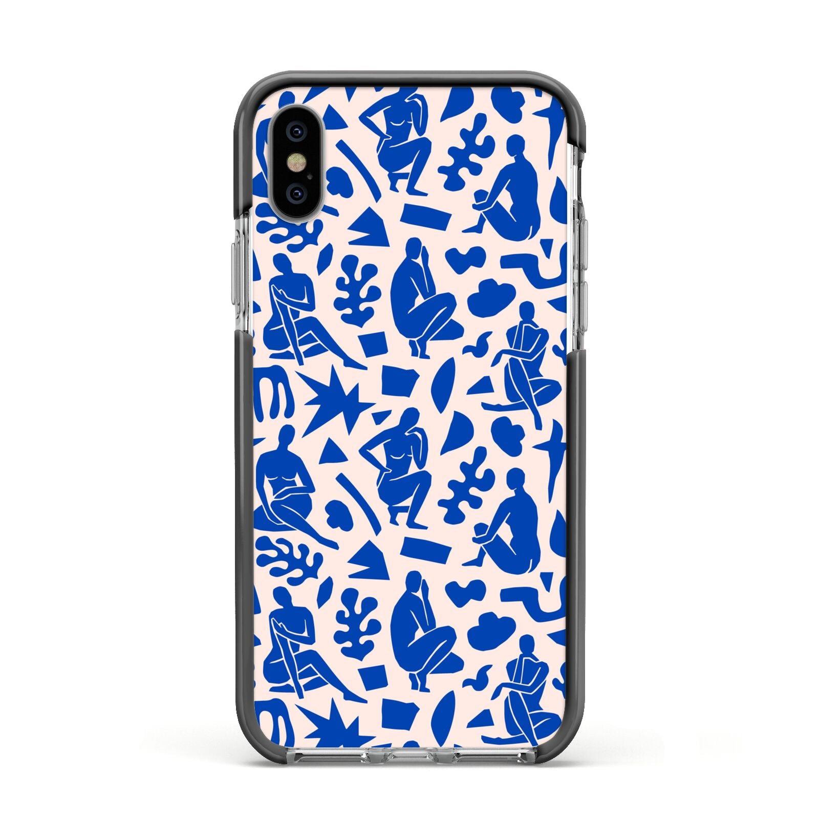 Abstract Art Apple iPhone Xs Impact Case Black Edge on Silver Phone