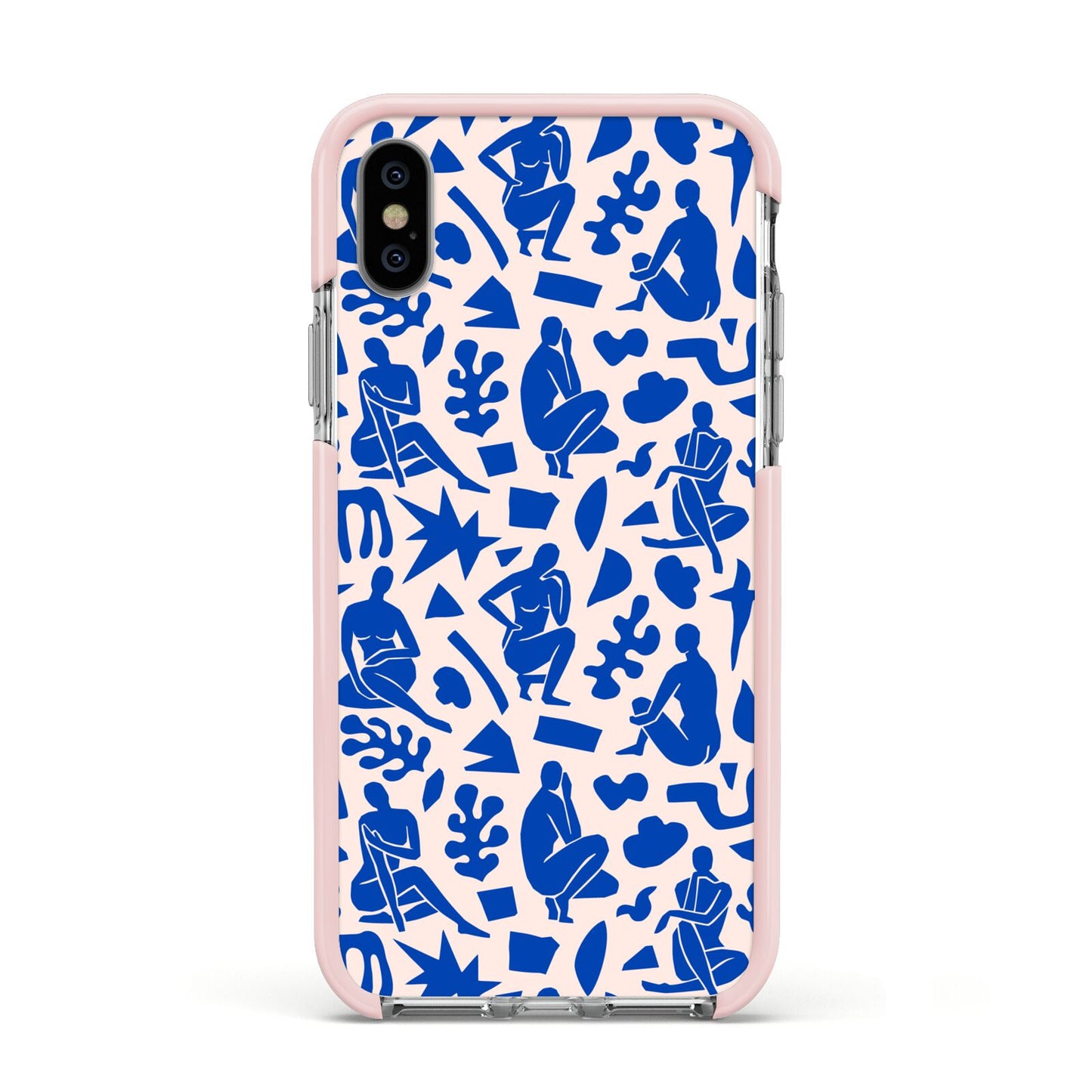 Abstract Art Apple iPhone Xs Impact Case Pink Edge on Silver Phone