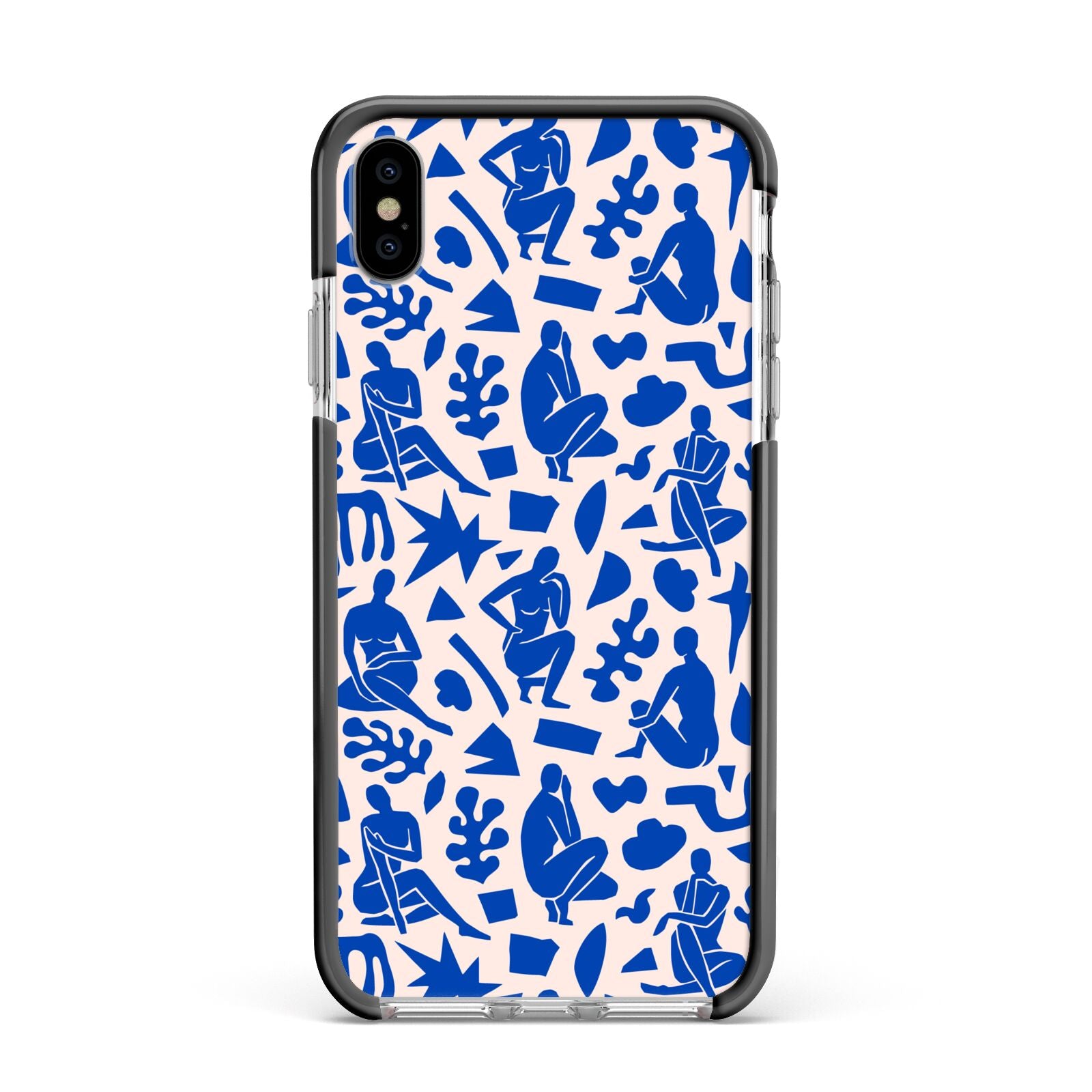 Abstract Art Apple iPhone Xs Max Impact Case Black Edge on Silver Phone