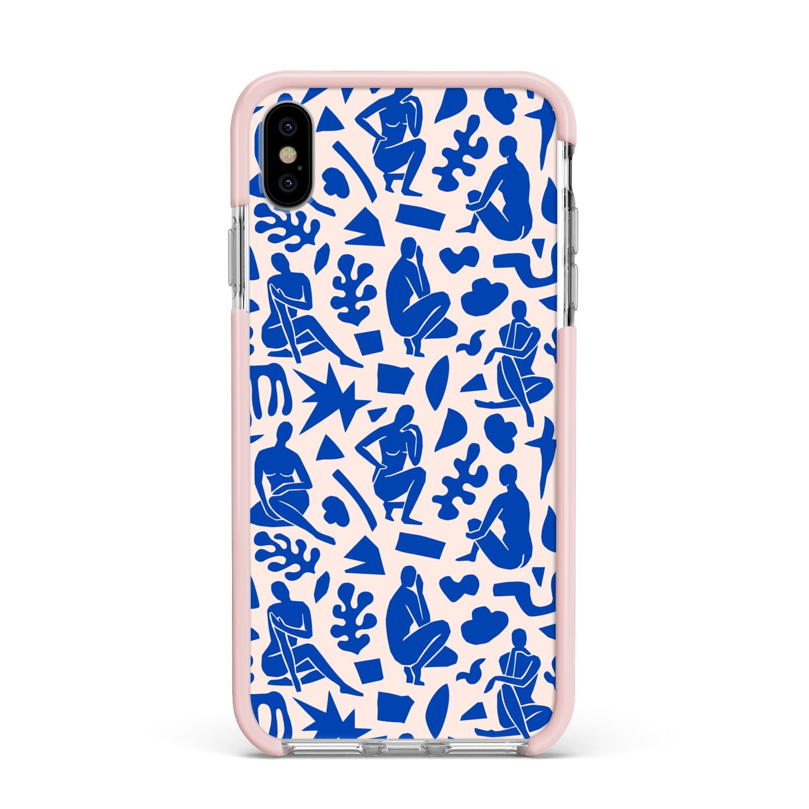 Abstract Art Apple iPhone Xs Max Impact Case Pink Edge on Silver Phone
