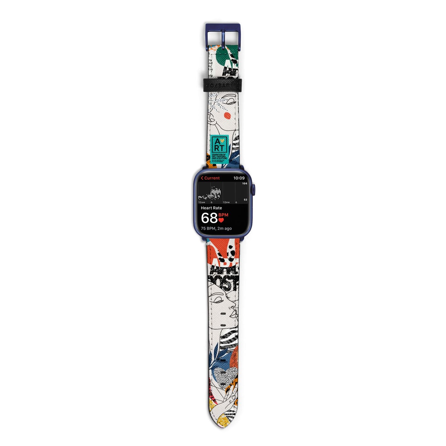 Abstract Art Poster Apple Watch Strap Size 38mm with Blue Hardware