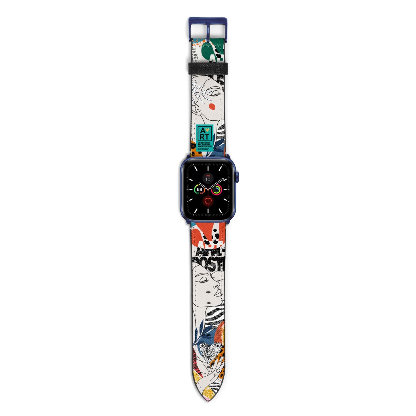 Abstract Art Poster Apple Watch Strap with Blue Hardware