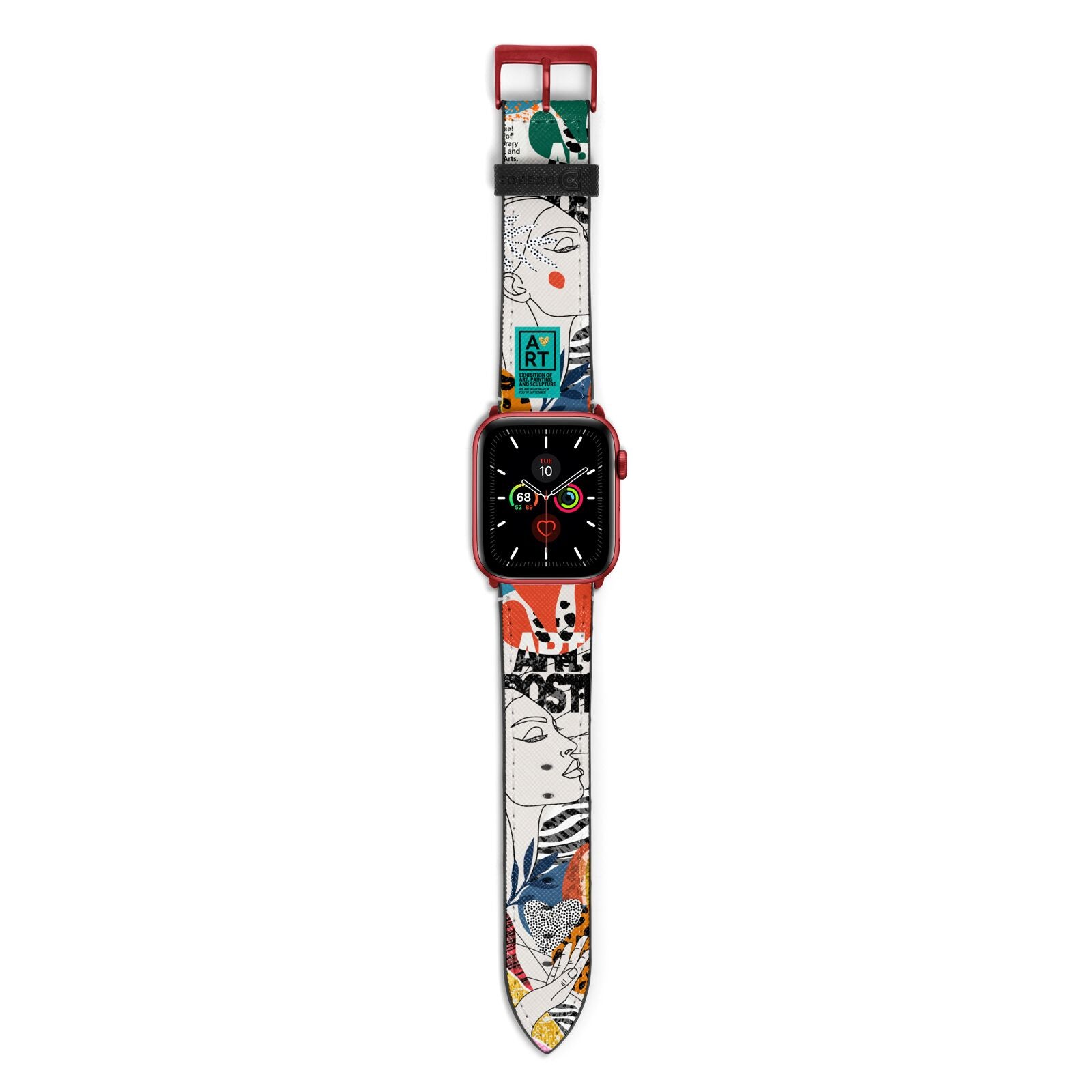 Abstract Art Poster Apple Watch Strap with Red Hardware