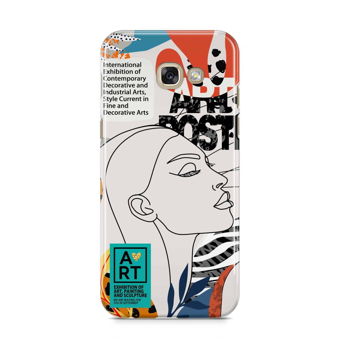 Abstract Art Poster Samsung Galaxy A5 2017 Case on gold phone
