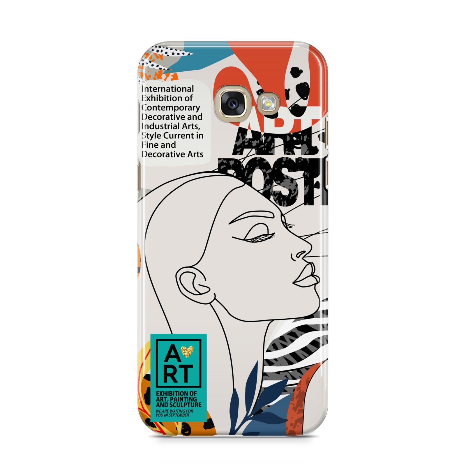 Abstract Art Poster Samsung Galaxy A5 2017 Case on gold phone
