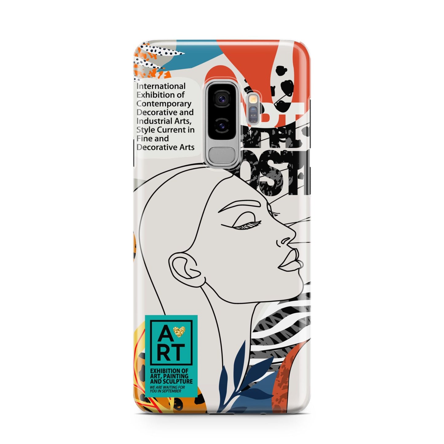 Abstract Art Poster Samsung Galaxy S9 Plus Case on Silver phone