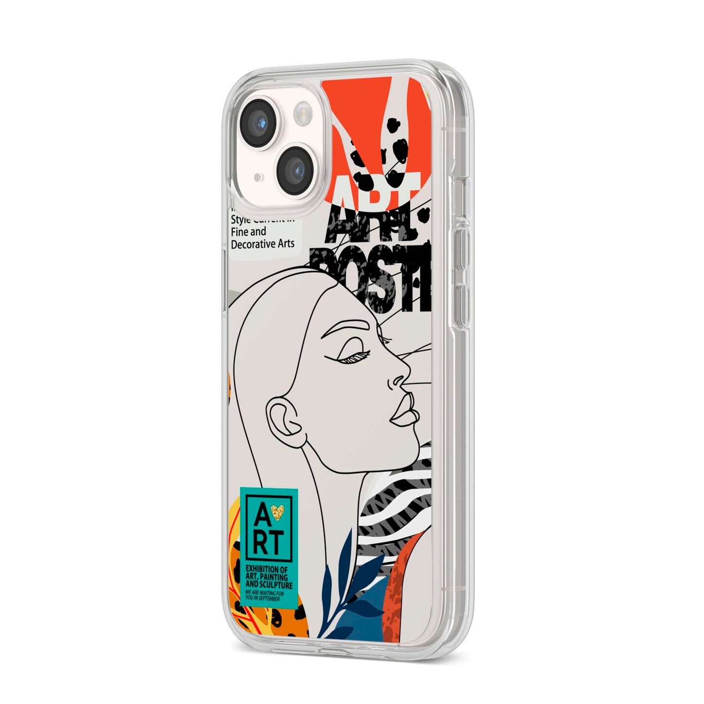 Abstract Art Poster iPhone 14 Clear Tough Case Starlight Angled Image