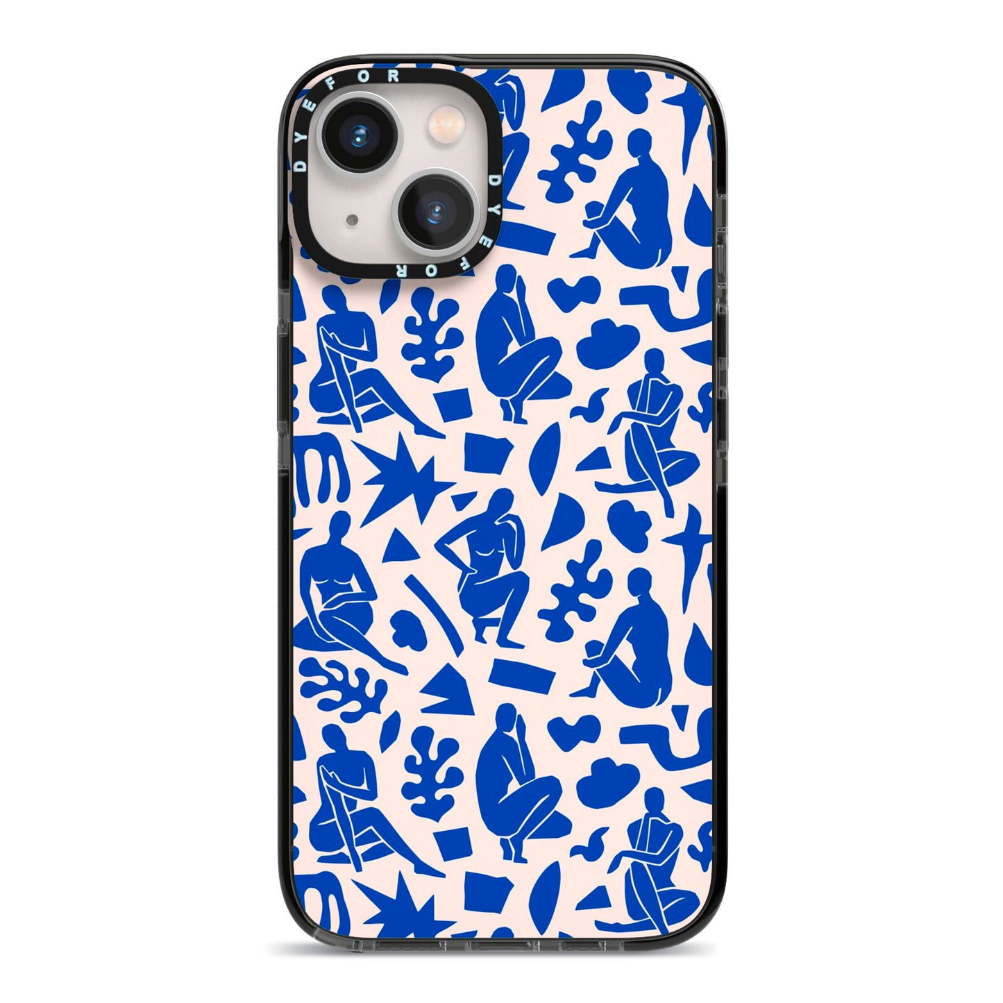 Abstract Art iPhone 13 Black Impact Case on Silver phone