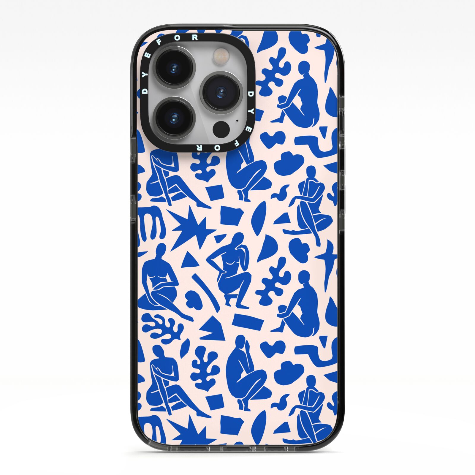 Abstract Art iPhone 13 Pro Black Impact Case on Silver phone