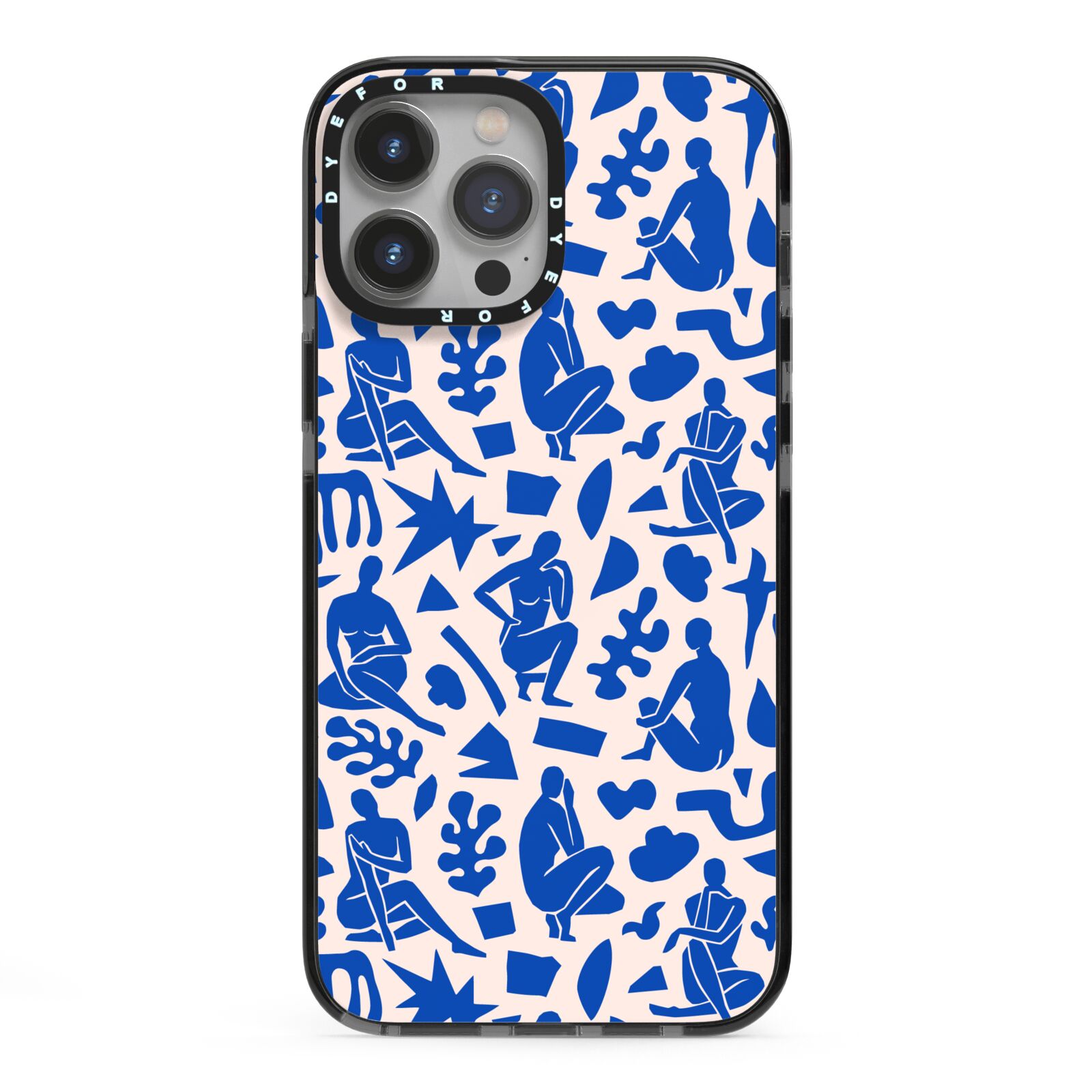 Abstract Art iPhone 13 Pro Max Black Impact Case on Silver phone