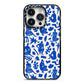 Abstract Art iPhone 14 Pro Black Impact Case on Silver phone