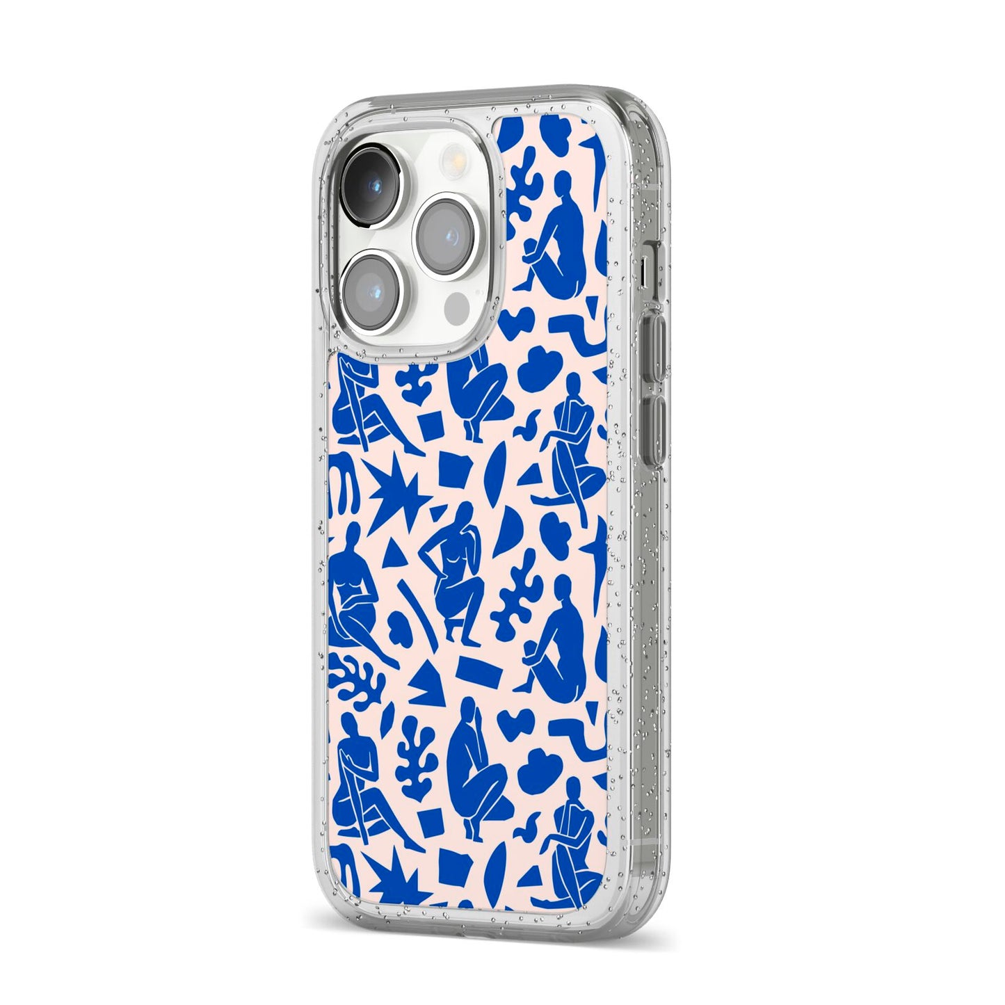 Abstract Art iPhone 14 Pro Glitter Tough Case Silver Angled Image