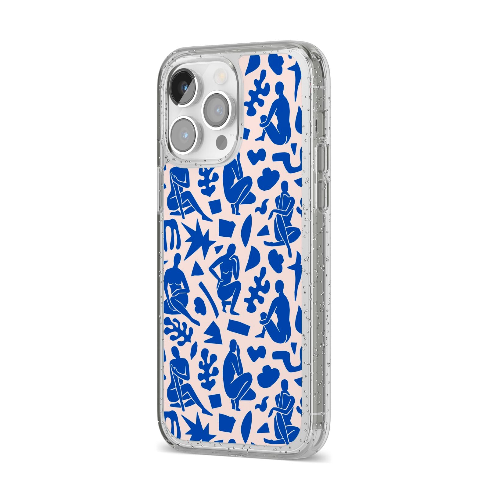 Abstract Art iPhone 14 Pro Max Glitter Tough Case Silver Angled Image