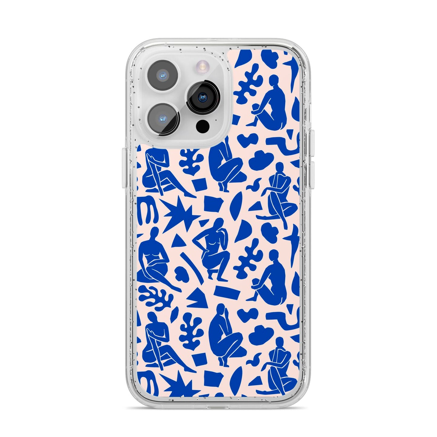 Abstract Art iPhone 14 Pro Max Glitter Tough Case Silver