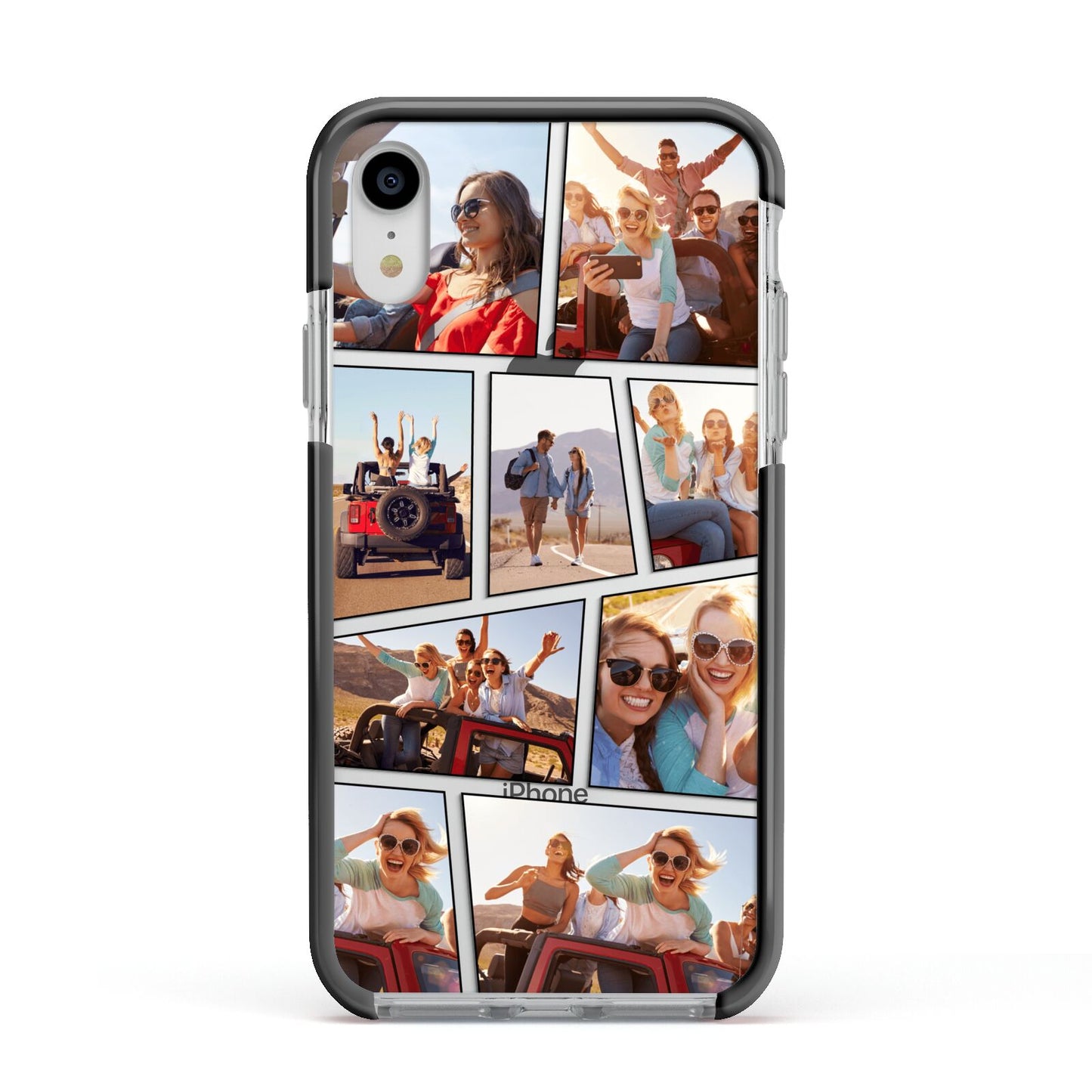 Abstract Comic Strip Photo Apple iPhone XR Impact Case Black Edge on Silver Phone